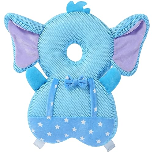Image of Baby Walker Head Protector Backpack, Toddler Adjustable Baby Head Protection Fall Pillow Safety Pad for Baby Walking and Crawling (Star Elephant)