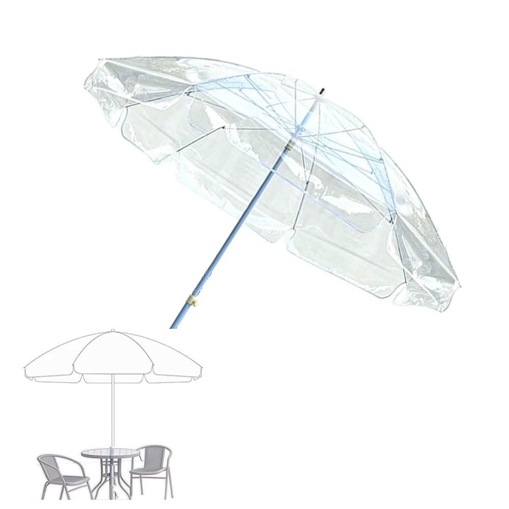 Klar Terrassenschirm 240cm Marktschirm Tischschirm Höhenverstellbar Outdoor Transparenter Regenschirm Für Patio Garden Market