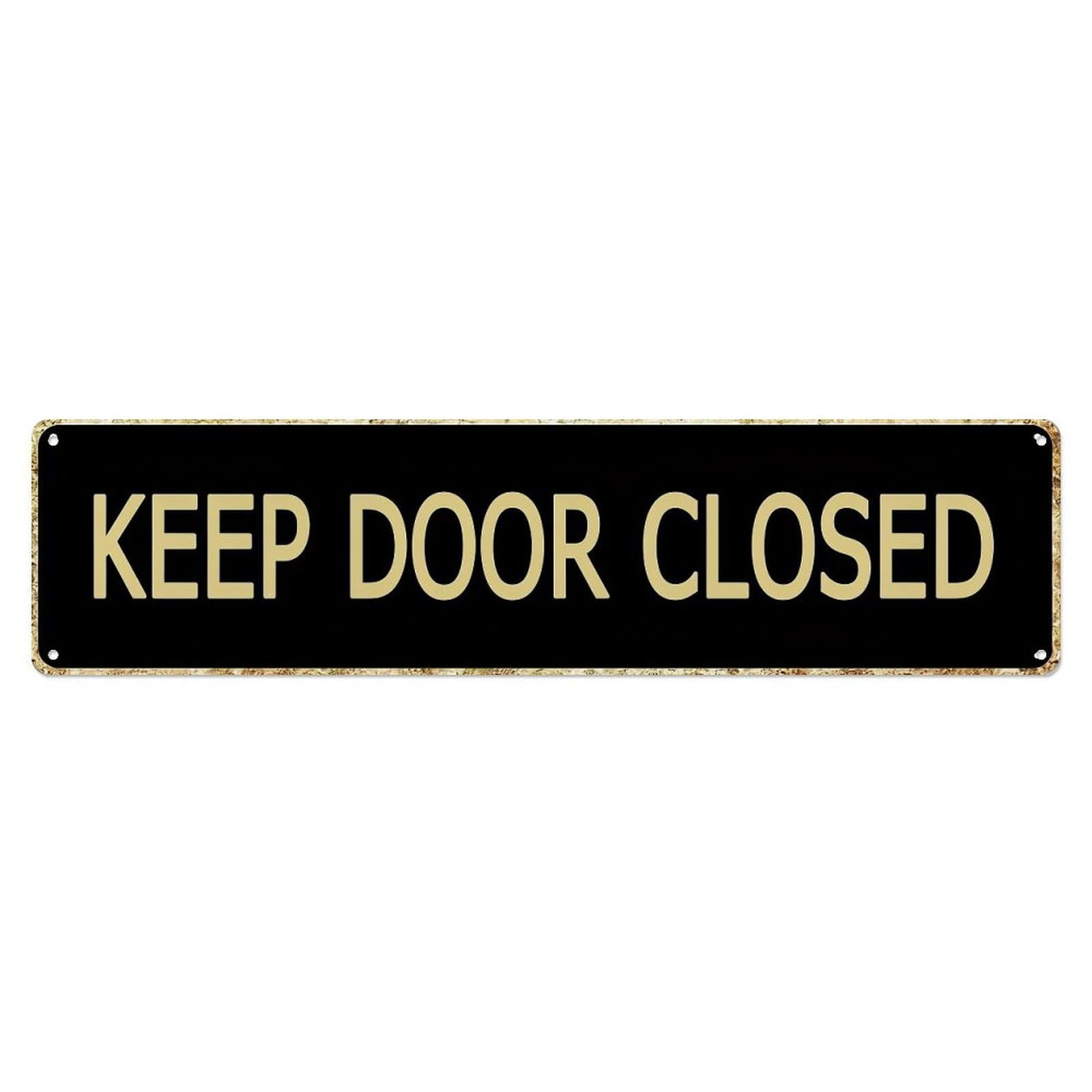 Keep Door Closed Sign Pattern Metal Tin Sign Plaque