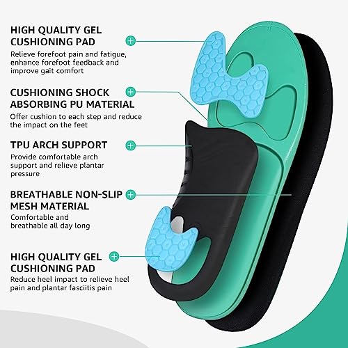 3ANGNI Orthopädische Einlegesohlen Fersensporn Einlagen Senkspreizfuß für Plantarfasziitis, Plattfuß Herren Damen，Kann Auch für Einlegesohlen Arbeitsschuhe Schuheinlagen Schuhe