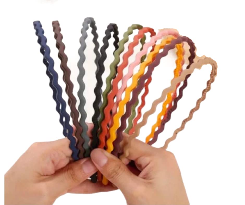 HSNJ JEWELS Plastic Hairband Women Non-slip Wave Headband Resin Matte Hair Hoop Hair Band Zig Zag Hair Bands For Girls Multicolor Pack of 12 (B0BNVR48P5) Amazon Price History, Amazon Price Tracker