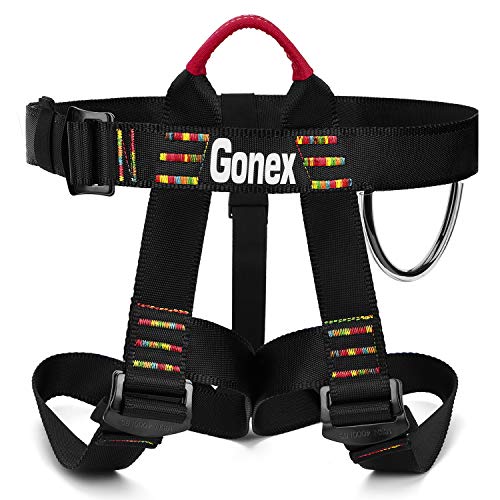 Gonex Rock Climbing Harness, Tree Climbing Harness Adjustable Mountaineering Rappelling Safe Seat Belts