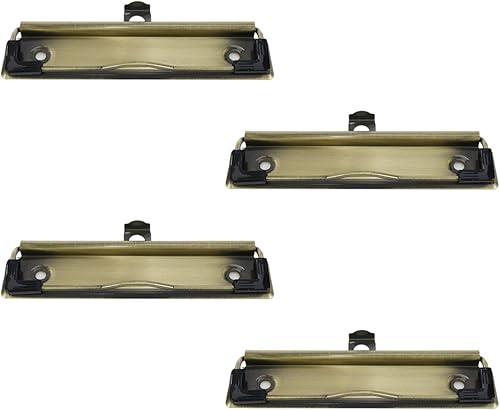 Miniatura 7 de 4 clips para portapapeles de 4.72 pulgadas de metal con agarre de goma y agujero para colgar para crear portapapeles de perfil bajo, tablero de