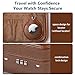 KAMIER Watch Travel Case with Combination Lock - 2 Watch Storage and Jewelry Organizer - Watch Case for Ring and Watch Storage, PU Leather Travel Watch Case, Ideal for Gift (With Gift Box) (Brown)