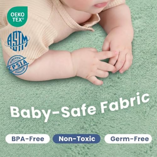 Image of Baby Play Mat for Floor,1.3 inch Thick Memory foam Tummy Time Mat for Toddlers,Infants,kids,Water-Repellent Soft Nursery Rug,Extra Large Non Slip for Crawling&Yoga,Tatami Style for Living Room(Sage Green)