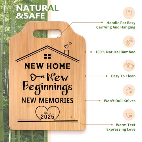 Gleevara New Home Gifts, House Warming Gifts New Home, Creative Bamboo Cutting Board Housewarming Gift, Unique Housewarming Gift for Couple, Friends - Image 6
