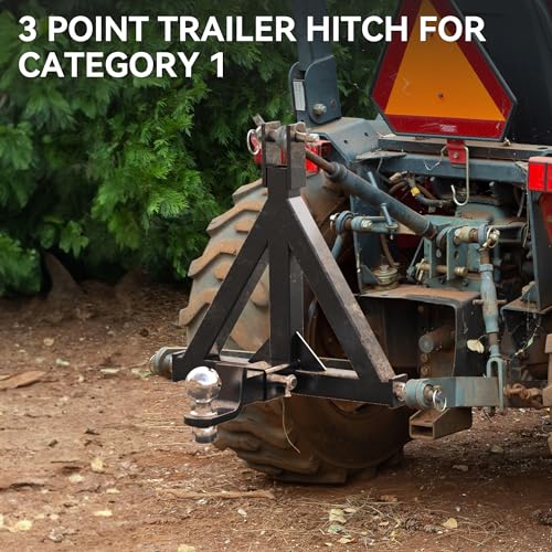 Image of YITAMOTOR 3 Point Trailer Hitch with 2 inch Receiver for Category 1, 3 Pt Tractor Quick Hitch Drawbar Adapter for Kubota, John Deere, BX, LM25H, WLM Tractor, NorTrac, Yanmar, Kioti, Cat