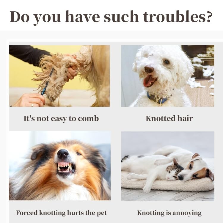 Coupe Noeud Chat Poil Long,Knotting Comb Cat,Pet Knotting Comb, Pet Grooming Comb,Peigne Rasoir Pour Chat Poil Long, Peigne À Noeuds Pour Animaux De Compagnie, Peigne D'épilation Pour - Image 5