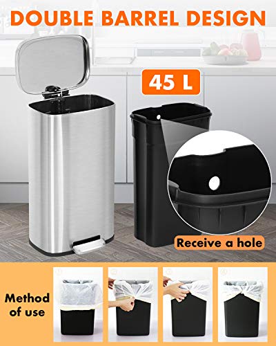Caneca de Basura de Acero Inoxidable 8 Galones con Tapa miniatura 2