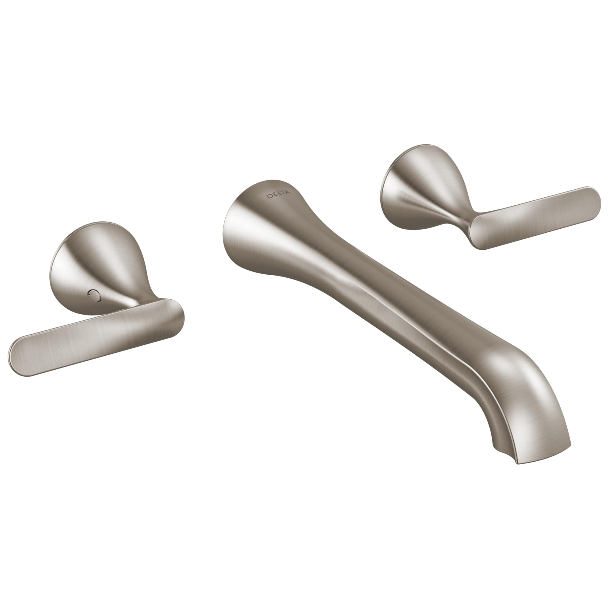 Delta Bonacci Wall Mount Bathroom Faucet 2 Hole, Brushed Nickel Bathroom Sink Faucet for Vanity, Lumicoat Stainless T3545LF-SS-PR-WL (Valve Not