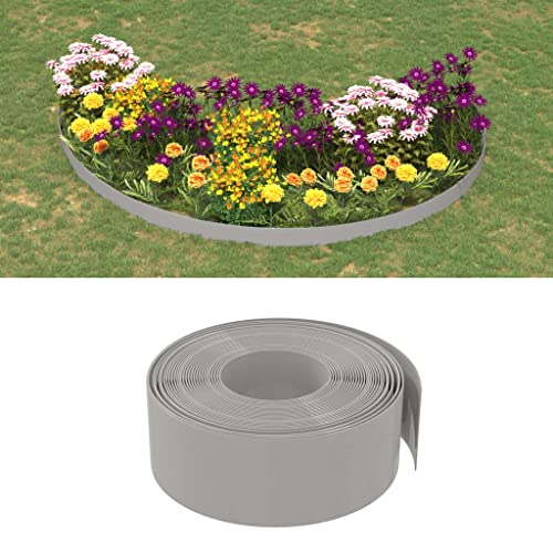 Vetnasa Bordura de jardín Polietileno Gris 10 m 20 cm Bricolaje, Vallas de jardín, Ribetes y Bordes para jardín Gris 3,7 KG