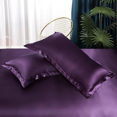 Vista 95 de Feelyou Juego de ropa de cama de satén similar a la seda, tamaño Queen, juego de funda de edredón sedosa rosa de lujo, funda de edredón suave, Multi