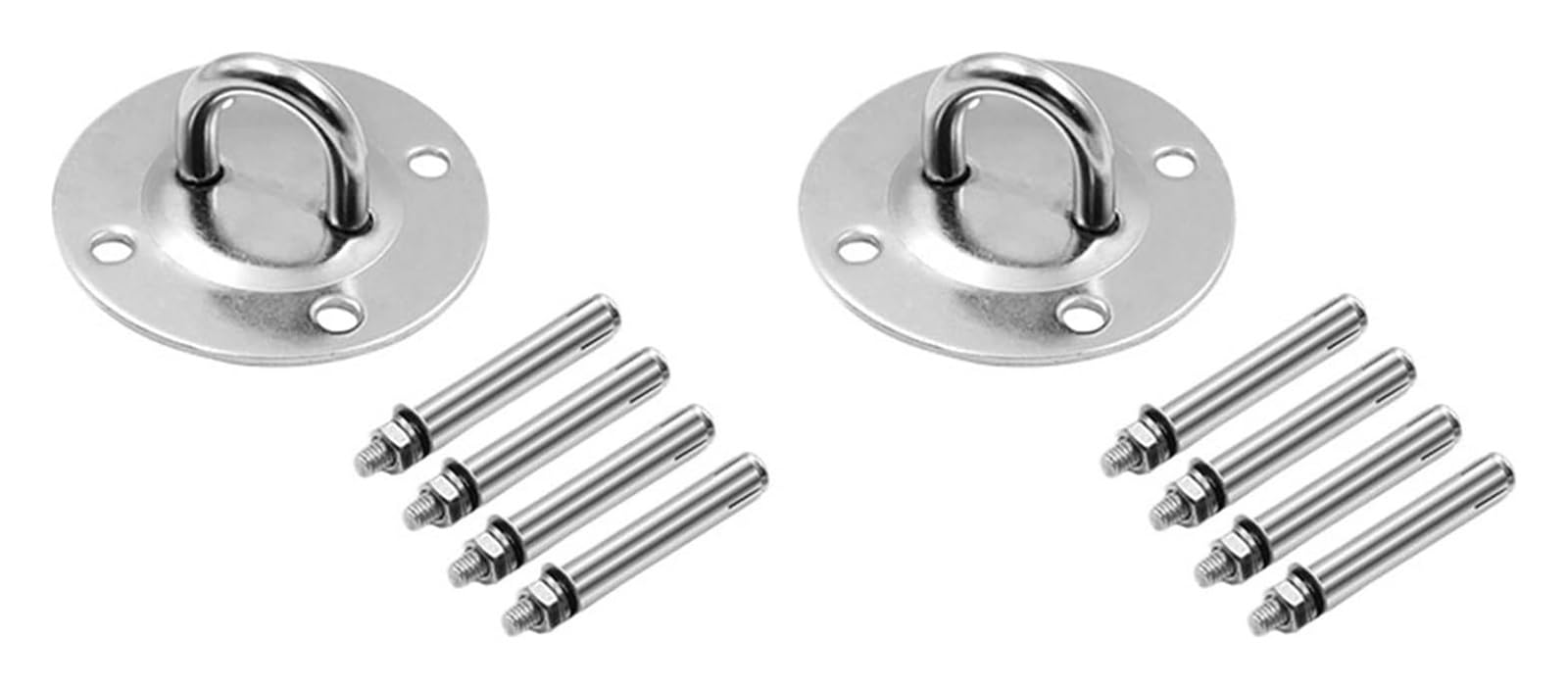 EAmrfvqt Hammock Hooks Hanger, Hammock Hooks 1/2/3 Set Stainless Steel Swing Chair Ceiling Porch Yoga(2Set)