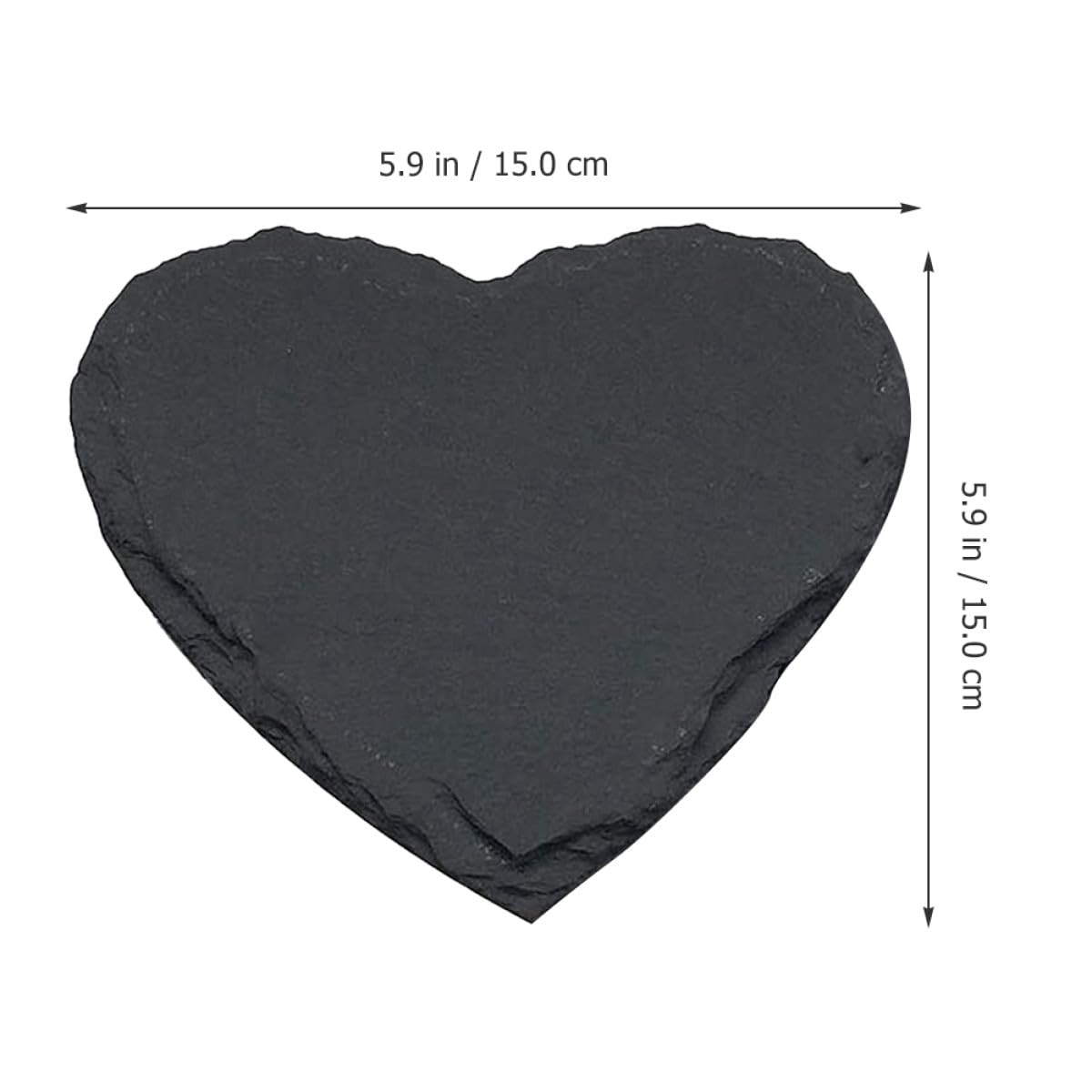 Set 3 Piatti da Dessert Piastra Multiuso per Conservazione Cibo in Ardesia Nero a Forma di Cuore per Casa