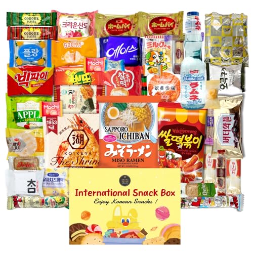 Korean, Japanese, and Asian Snack Variety Pack, 50 Count Gift Care Package Bundle Sampler -...