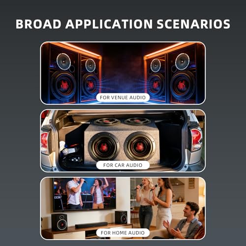 Image of 8 inch Subwoofers 1600W 4 Ohm SPL Car Subs, BASV Voice Coil, Heavy-Duty Cast Aluminum Basket, Deep Bass, Weaved Tinsel Leads, Multi-Connect Terminals, Superior Performance