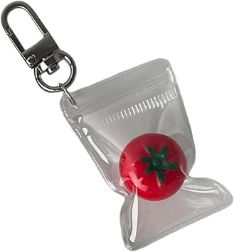 Greabuy Lovely Tomato Charm Phone Accessories.Charming Tomato Pendant Phone Decoration Keychain for Accessory Lovers, Plastic + Alloy