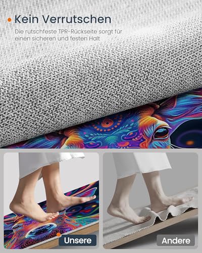Tapis extérieur terrasse 90x150cm au motif animalier psychédélique multicolore lavable - 7