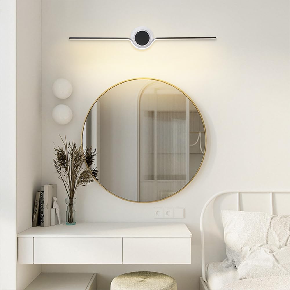 Lampada da toeletta Moderna Nera - Lampada da Parete a LED a Barra Lunga, Luce Calda 3000K, Ideale per Bagno, Camera da Letto, Soggiorno e corridoio