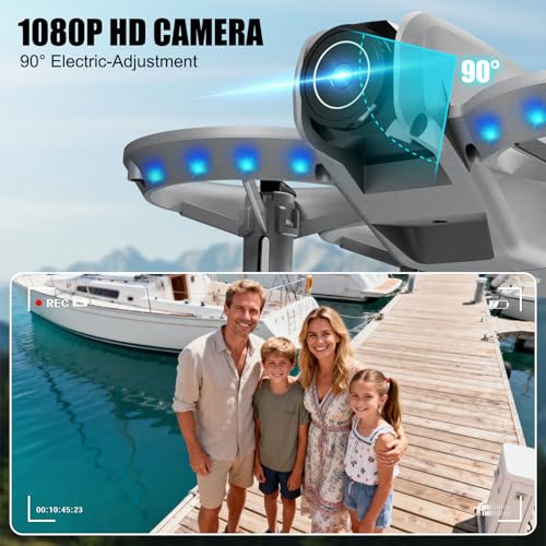 Drone with Camera 1080HD, Features One Key Takeoff/Landing, Altitude Hold, Headless Mode, 3D Flips, Trajectory Flight,3 Speed Modes, Easy to Fly for Beginners, Includes 2 Batteries - Image 3