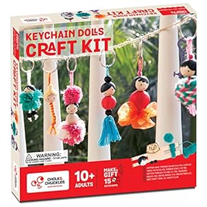 Chalk And Chuckles Art and Craft Keychain Dolls - Make Yourself Activity Kit for Ages 8+ Unique DIY Set, Gifts for Girls 9, 10, 11, 12 Years Old