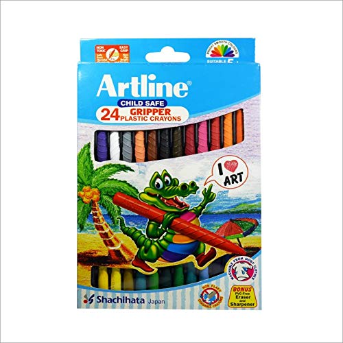 Artline Gripper Plastic Crayons 24 Shades Child Safe