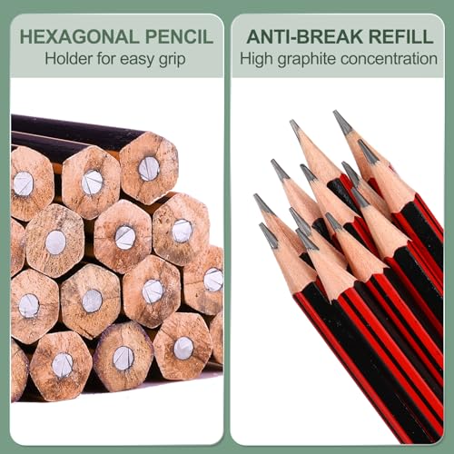 Lápices hexagonales M&G 2B graphite con goma, 30 pcs miniatura 3
