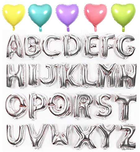 Amazon | 【Poimi-R】アルファベット バルーン シルバー サイズ約40cm