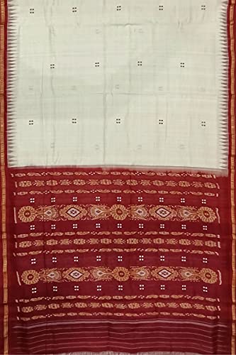 Image of Odisha Sambalpuri Handloom Ikat Women's Cotton Saree, Odisha Handloom Handmade Pure Cotton Khandua Saree, Ikkat Orissa Traditional Handloom Saree Without Blouse