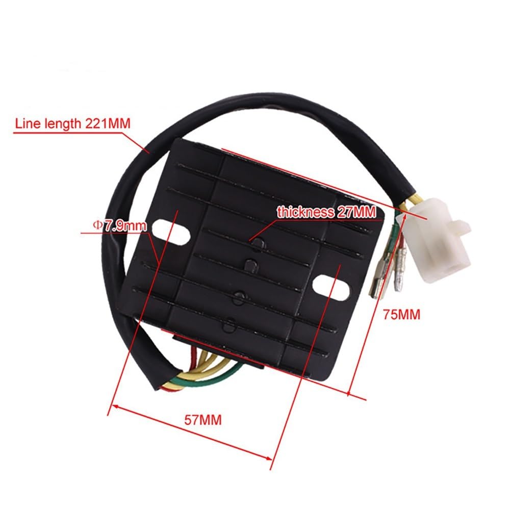 Rectificador regulador Voltaje Cargador Regulador De Voltaje Rectificador DC 12V para Motocicleta con Enchufe para CA250 CMX250 DD250 JH250 DD350 JH350