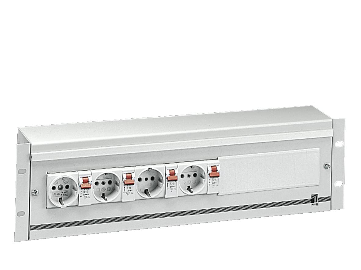 Rittal DK Powerbox DIN 43880 distribuye energía de forma segura en color gris RAL7035