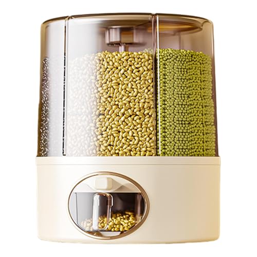 6-Grid rice dispenser rotatorio y contenedor hermético de alimentos secos 2