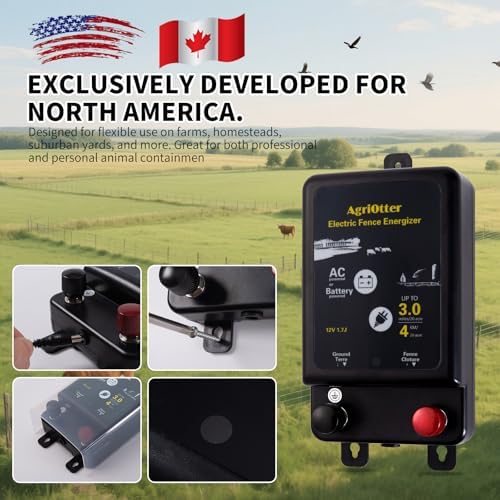 2025 New Tech 2 in 1 Electric Fence Energizer Charger Plug-in & 12V Battery, Waterproof & Safe Wide Coverage Energizer for Farms, Suburban Homes, Gardens, Livestock, Pets & More - 2