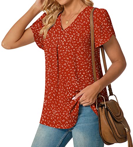 anyally women39s plus size summer tunic tops dressy casual chiffon blouses short sleeve t-shirts for leggings