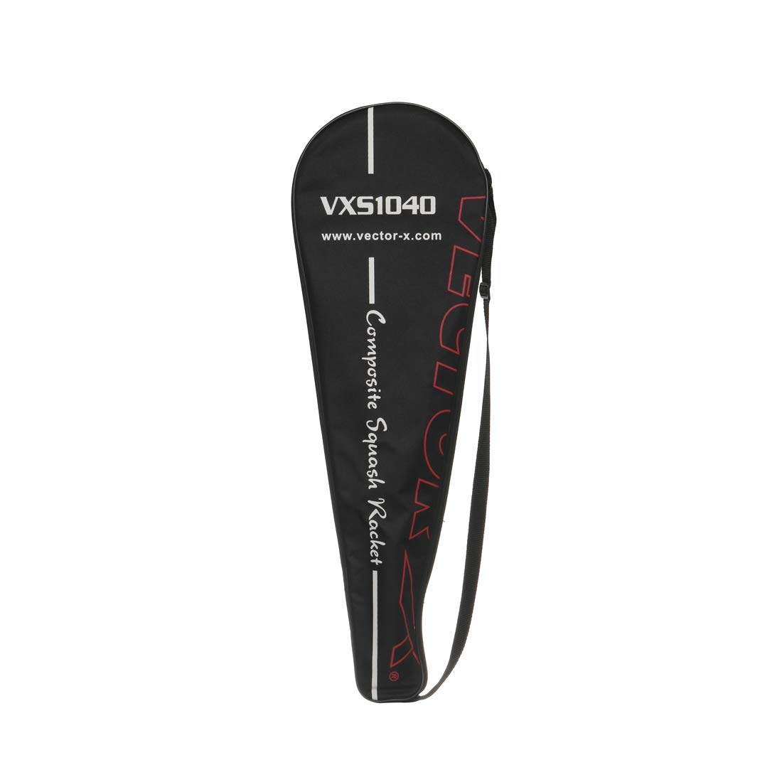 Vector X VXS-1040 - Racchetta da squash composita a copertura completa, 68 cm, per giocatori anziani, pre-infilata, leggera e ricreativa per principianti e intermedi, adulti (bianco-rosso)
