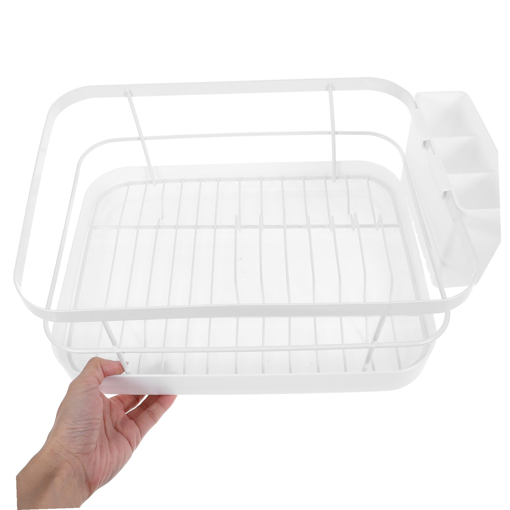 Toyvian Küchenarbeitsplatten Geschirrhalter aus Kohlenstoffstahl und Pp Weiß Multifunktional zur Organisation und Trocknung von Tellern und Besteck Modernes Design für Küche