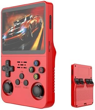 Retro Handheld Gaming Console 3.5 IPS Screen, 15,000+ Games, 20+ Emulators, 64GB TF Card, 3500mAh Battery (Solid Red, 64, GB)