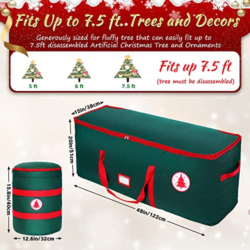 Yanovate Christmas Tree Storage Bag Set 2-Pieces Heavy Duty Tree Bag Fits Up To 7.5 Ft Tall Christmas Artificial Tree With Reinforced Handles & Sleek Dual Zipper Waterproof Protects From Moisture & Dust #TOP1
