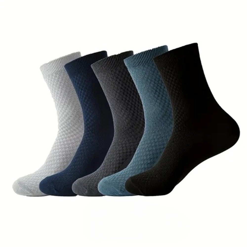 aviara ™ Men’s Cotton Crew Socks | Breathable Textured Socks for Everyday Use | Soft, Stretch Fit | Multicolour (Pack of 5 Pairs)-picture-13