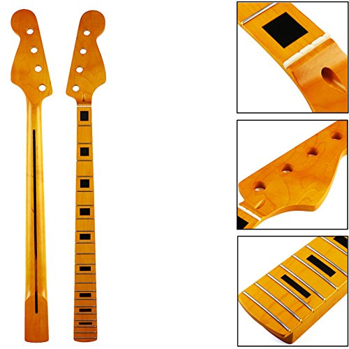 HKHJN 21 frettes en bois d'érable 4 cordes basse guitare électrique JB cou pour le remplacement de basse de style jazz HKHJN