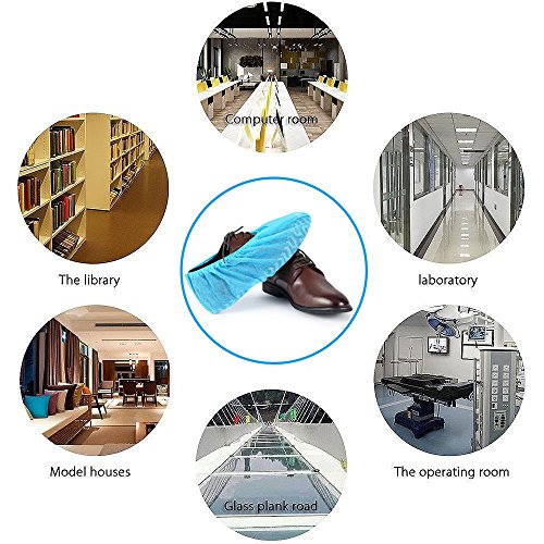 Image of Shoe Covers Disposable 200 Pack (100 Pairs) | Non-Slip, Durable, Indoor | Protect Your Home, Floors and Shoes