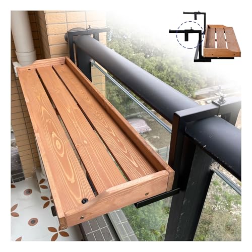 Mesa colgante de jardín, mesa colgante con barandilla de balcón, mesa de terraza resistente a la intemperie, mesa colgante multifuncional for interior y exterior for balcón, terraza y patio(B-60X25CM/