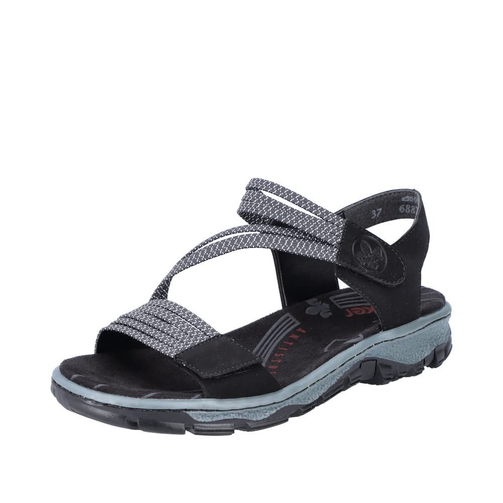 Rieker Women's 68871 Trekking Sandals, Black, 6.5 UK