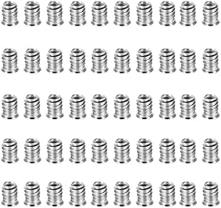 Zimjoy 50Pcs M6 x 15mm Threaded Insert Nuts,Wood Furniture Inserts Nuts Hex Socket Screw, Interface Hex Socket Insert Nuts Fastener for Wood Chairs and Cots Beds Wood Furniture(Silver)