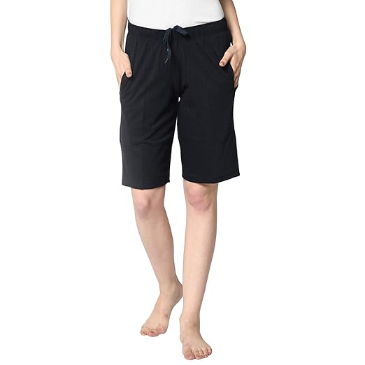 Women's Regular Fit Cotton Short for Gym and Home Wear-D12__Anthra__01