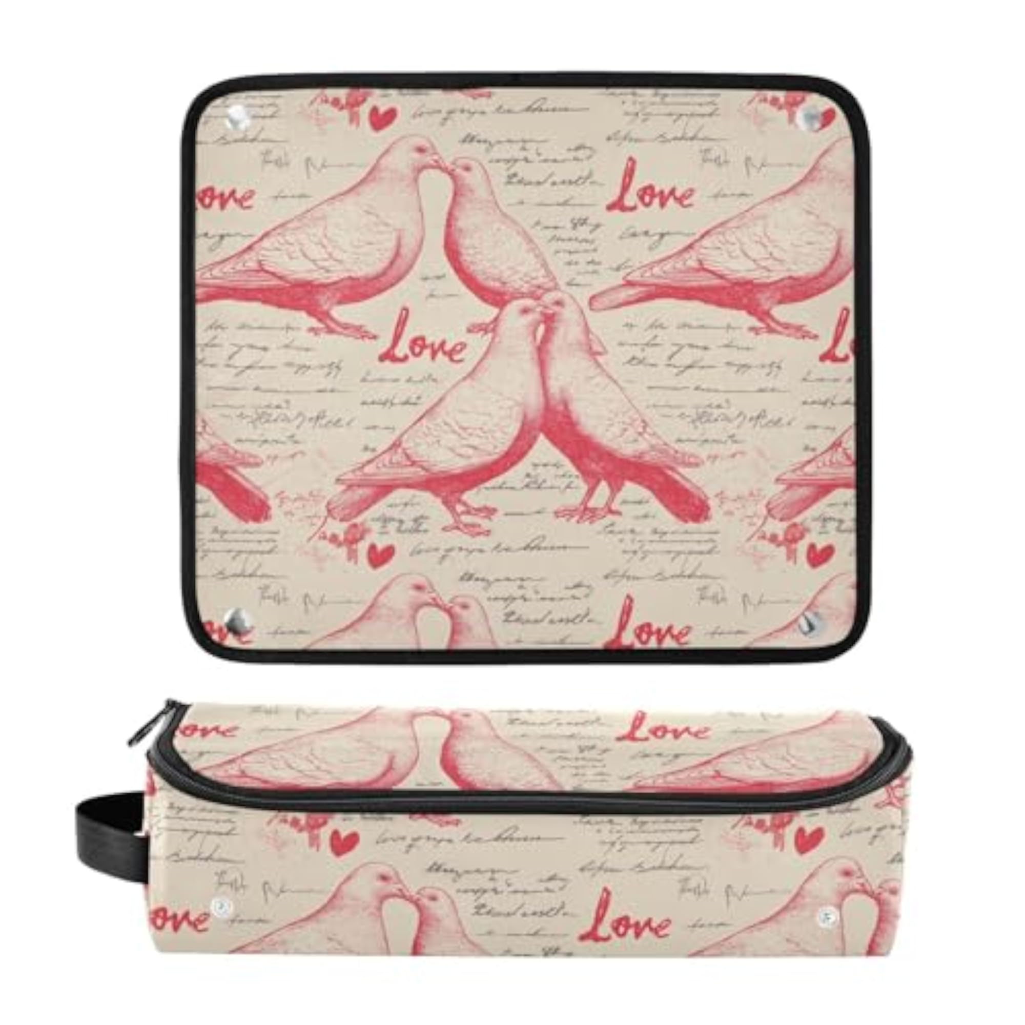 Love Dove Red Beige Hair Tools Travel Bag for Hot Tools