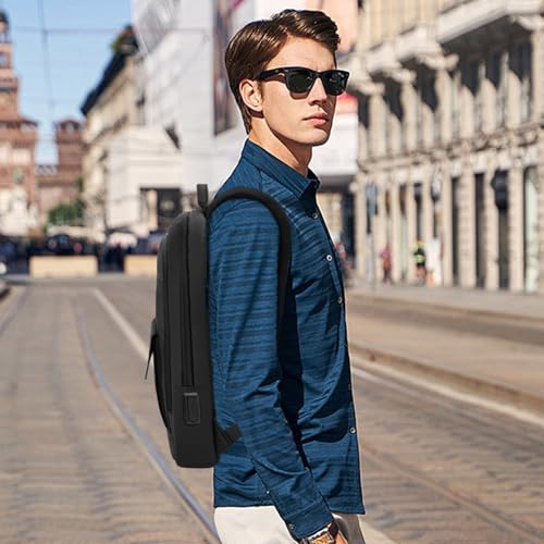 Business Backpack for Men Slim Lightweight Laptop Backpack Water Resistant Small Office Backpack for Commute Travel Daily Office Work with Small Bag (Black)3