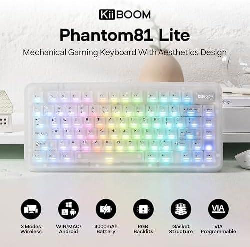 KiiBoom Phantom81 Lite 75% Gasket Mechanical Keyboard with Sprout Picnic Keycap Set - 1