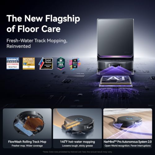 NARWAL Flow 2 Robot Vacuum and Mop Combo, 31000Pa, FlowWash Mop, Black - image 2