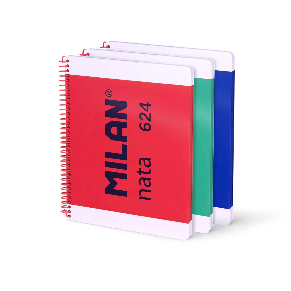MILAN® Nata® Collection 624 Since 1918 A4 Hardcover Spiral Notebooks 7mm Lined Paper 80 Sheets 95gsm
